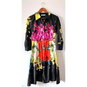 Blumarine Floral-print Shirt Knee Length Dress Size IT 40 / XS Multi